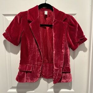 Old navy velour cropped blazer style cardigan jacket open front